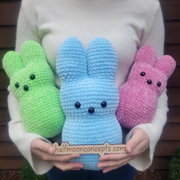 Jumbo Peep Bunny, Crochet Pattern, PDF, Digital, Download, Easter Pattern, Peep, Crochet Bunny pattern, No Sew