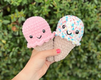 No Sew Ice Cream Cone, Crochet Pattern, Ice Cream Cone, Crochet Ice Cream Cone