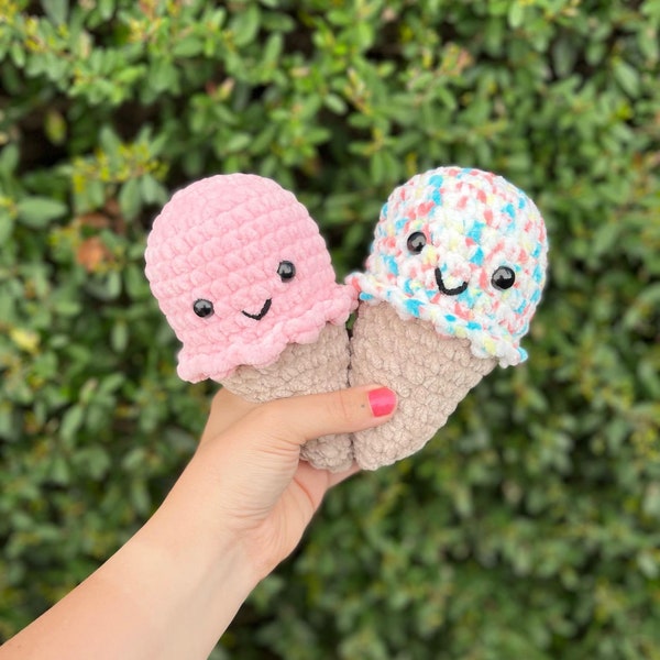 No Sew Ice Cream Cone, Crochet Pattern, Ice Cream Cone, Crochet Ice Cream Cone