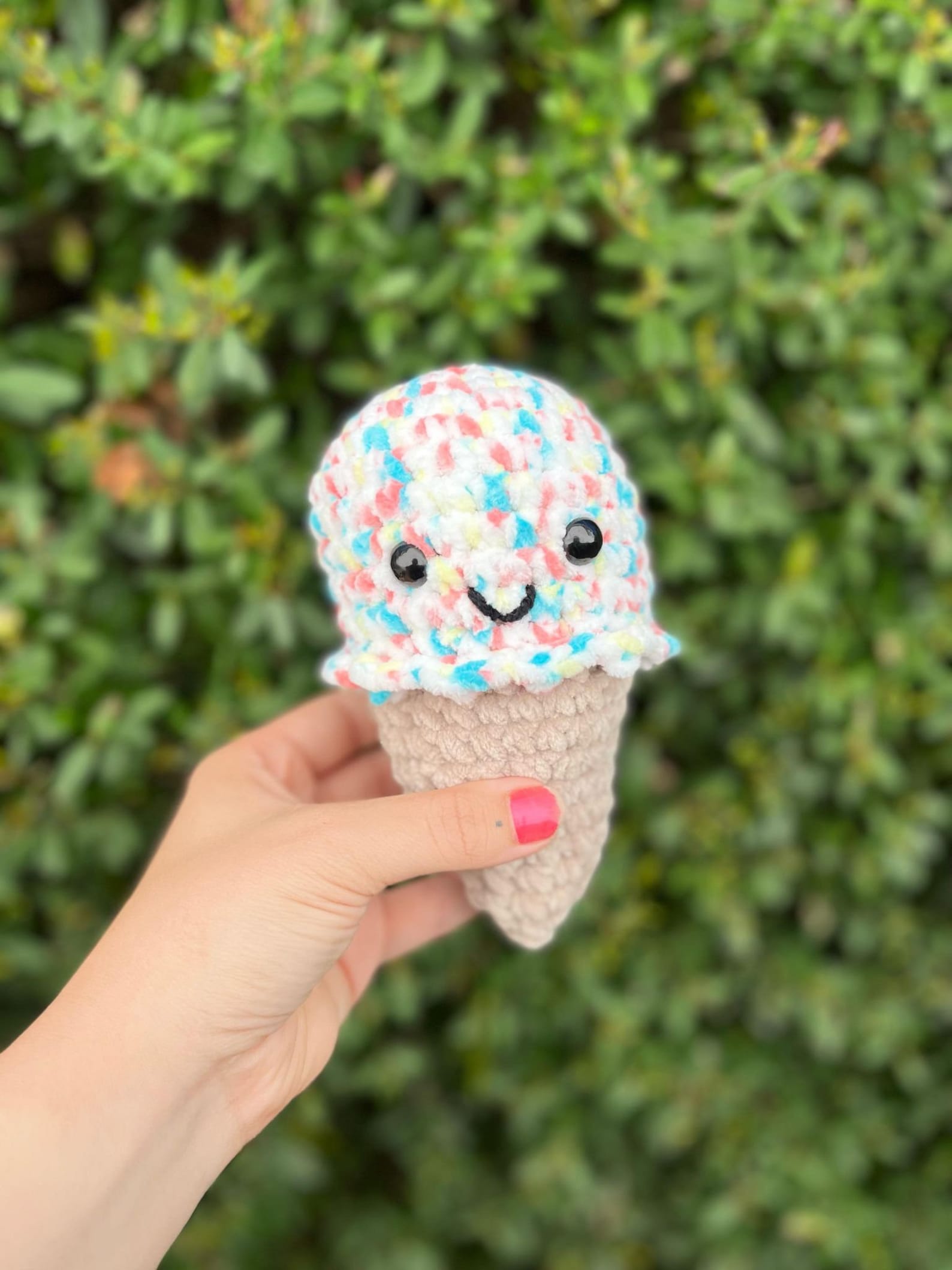 No Sew Ice Cream Cone, Crochet Pattern, Ice Cream Cone, Crochet Ice