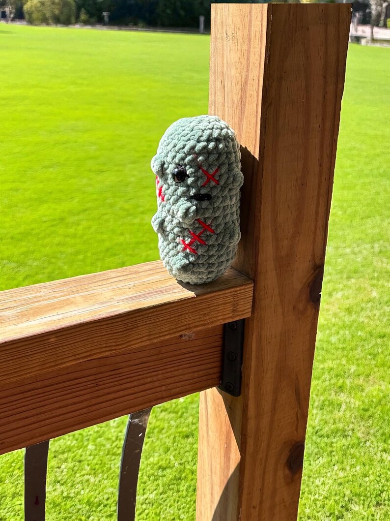 Monster Railing Pickle Crochet Pattern, Crochet Pattern, Zombie Pickle, Crochet Zombie ...