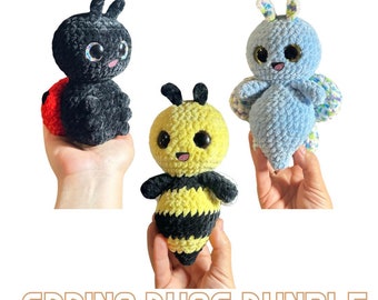 Spring Bugs Pattern Bundle, Crochet Bee Pattern, PDF, Digital, Download, Crochet Ladybug Pattern, Butterfly pattern,