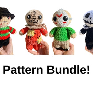 Halloween Pattern Bundle, Baby Freddy, Baby Jason, Baby Samson, Baby Skeleton Crochet Patterns, PDF, Digital, Download, Halloween Patterns,