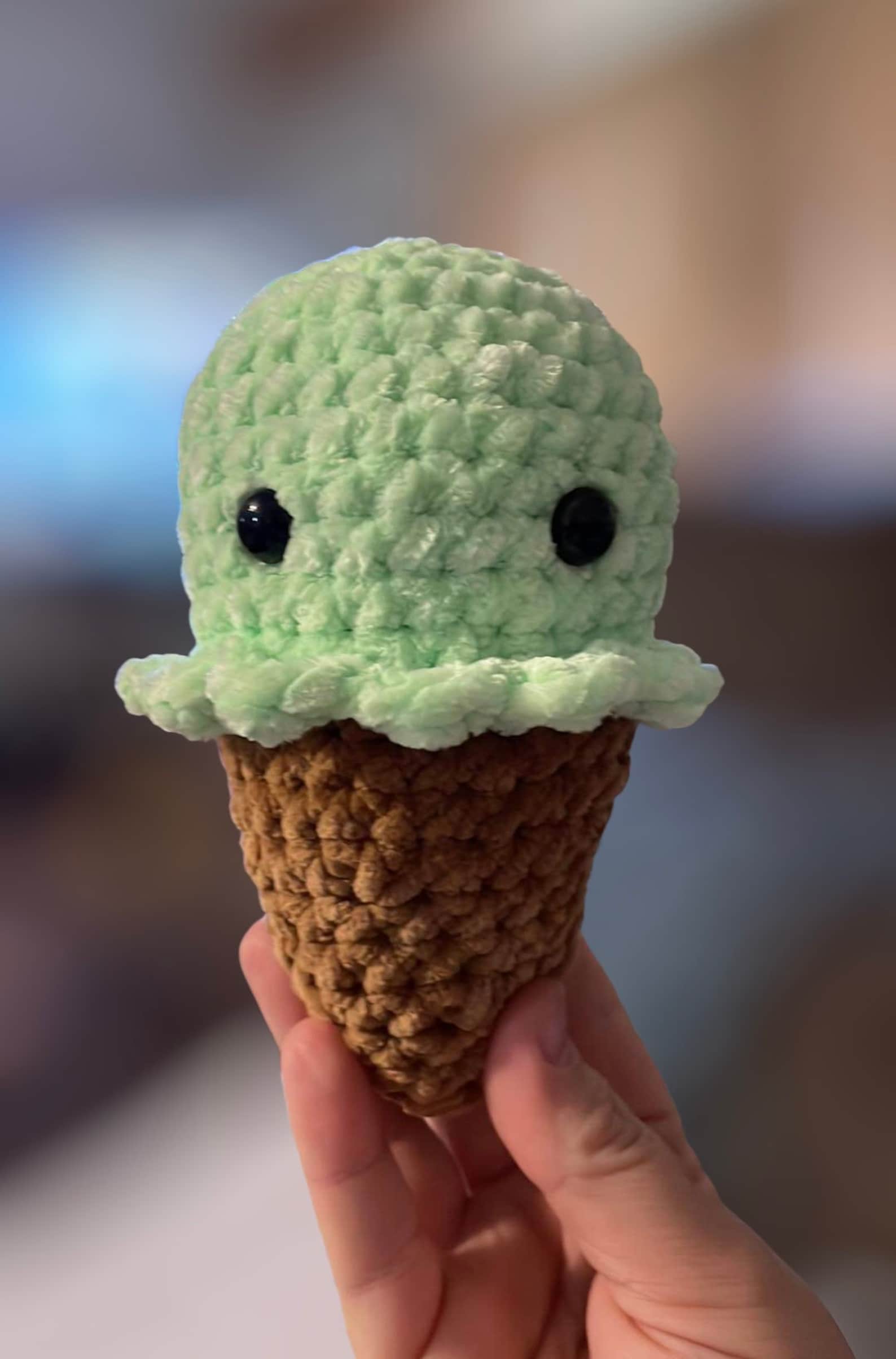 No Sew Ice Cream Cone, Crochet Pattern, Ice Cream Cone, Crochet Ice
