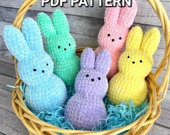 No Sew Peep Bunny, Crochet Pattern, PDF, Digital, Download, Easter Pattern, Peep, Crochet Bunny pattern,