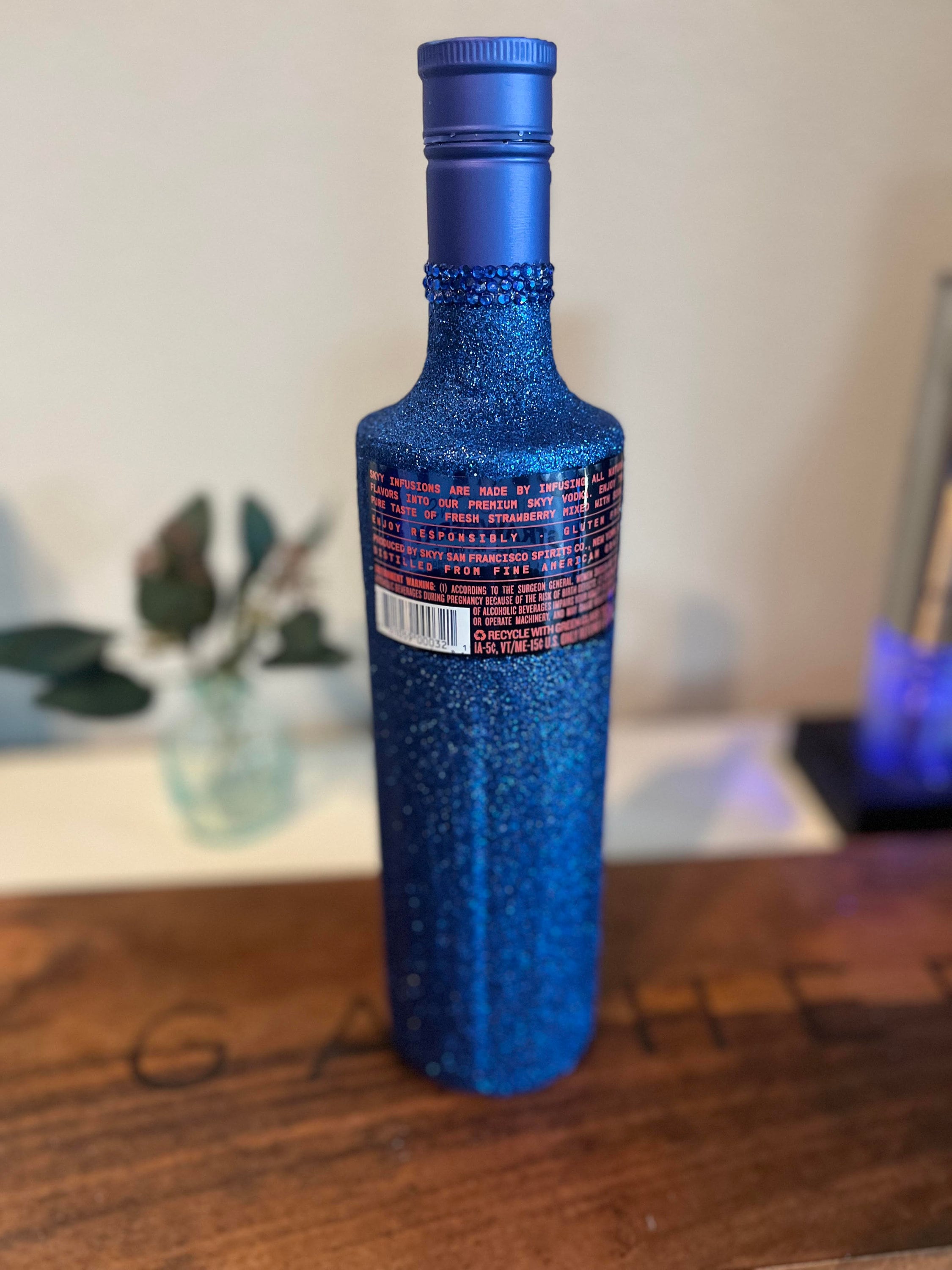Glitter Blue Skyy Vodka Rhinestones Decorative Glass Bottle - Etsy