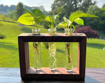 Propagation station | Wood propagation station | Boho plant stand | plant propagation | Test tubes | Glass planter