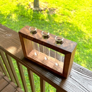 Propagation station Wood propagation station Boho plant stand plant propagation Test tubes Glass planter Walnut