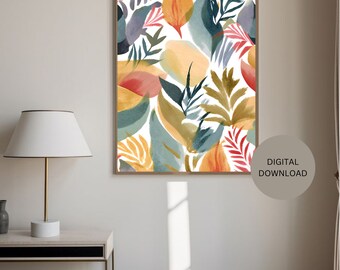 Modern Abstract Art Print - Downloadable Digital Wall Art, Contemporary ...