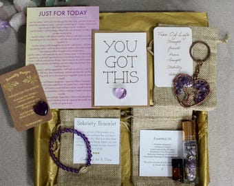 Regalo de sobriedad para ella / Caja de regalo "Solo por hoy" / Recuperación femenina / Varias opciones