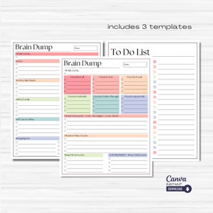 ADHD Brain Dump Printable: Editable To-Do List Template (Canva)