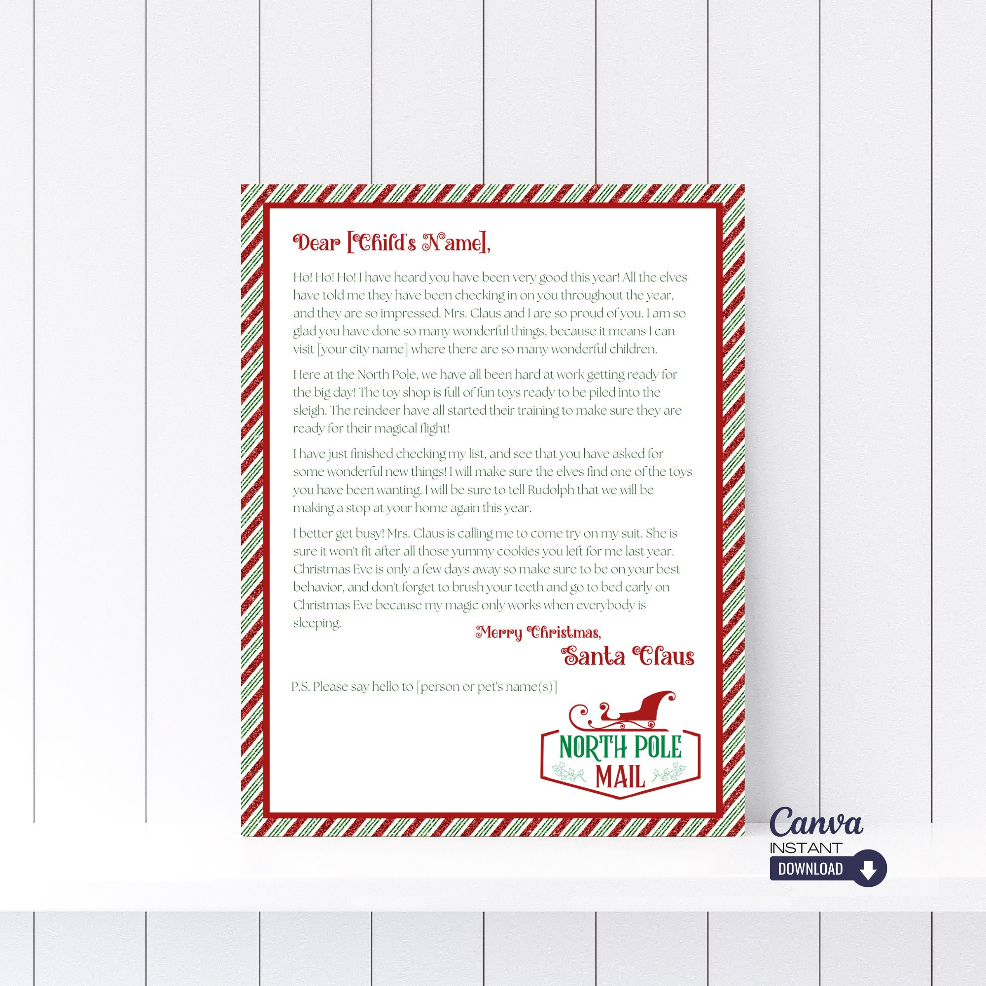 Editable Santa Letter Template Letter From Santa Template Etsy Editable Santa Letter Template Letter From Santa Template Etsy