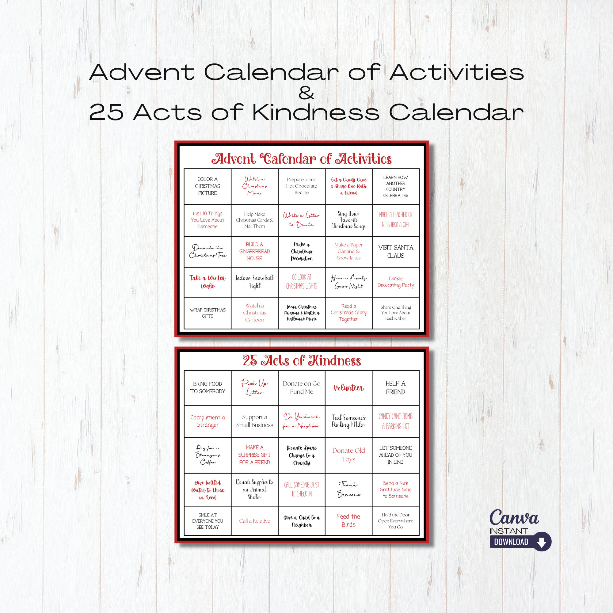Christmas Acts of Kindness Calendar Printable, Christmas Bucket List Calendar, Christmas Activities, Christmas Activity Advent Calendar - Etsy christmas-acts-of-kindness-calendar-printable-christmas-bucket-list-calendar-christmas-activities-christmas-activity-advent-calendar-etsy