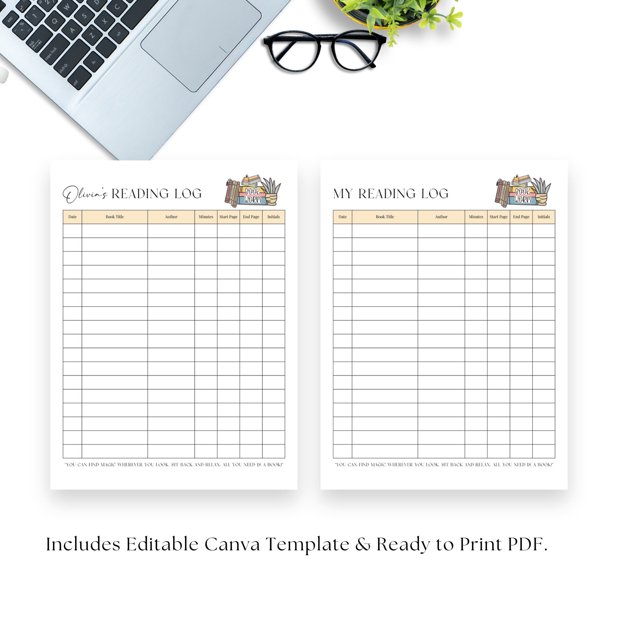 Kids Reading Log Template: Homeschool Tracker, Parent Log (PDF) - Etsy
