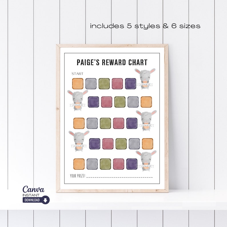 Editable Kids Reward Charts, Printable Responsibility Charts, Toddler ...