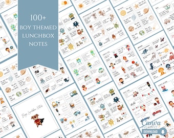 Printable Lunchbox Notes for Boys: 100+ Positive Affirmations (Canva Editable, PDF)