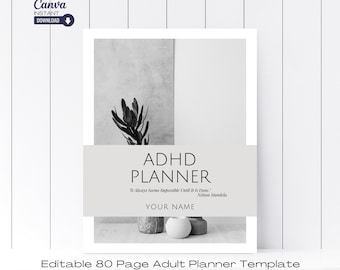 Editable Adult ADHD Planner Template: Productivity & Life Organizer (Digital)