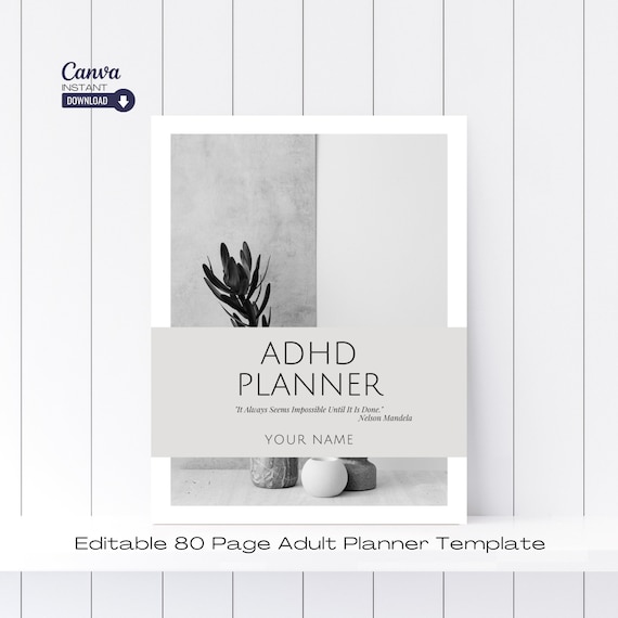 Editable Adult ADHD Planner Template: Productivity & Life Organizer (Digital)