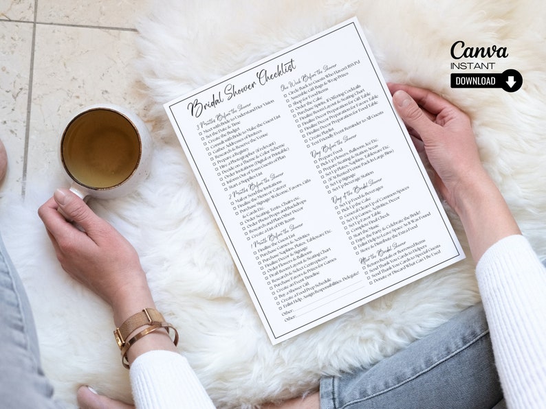 Editable Bridal Shower Planning Checklist Template Printable Etsy