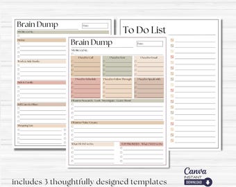 ADHD Brain Dump Printable: Editable To-Do List Template (Canva)