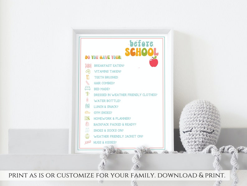 Printable Before School and After School Checklist Editable - Etsy