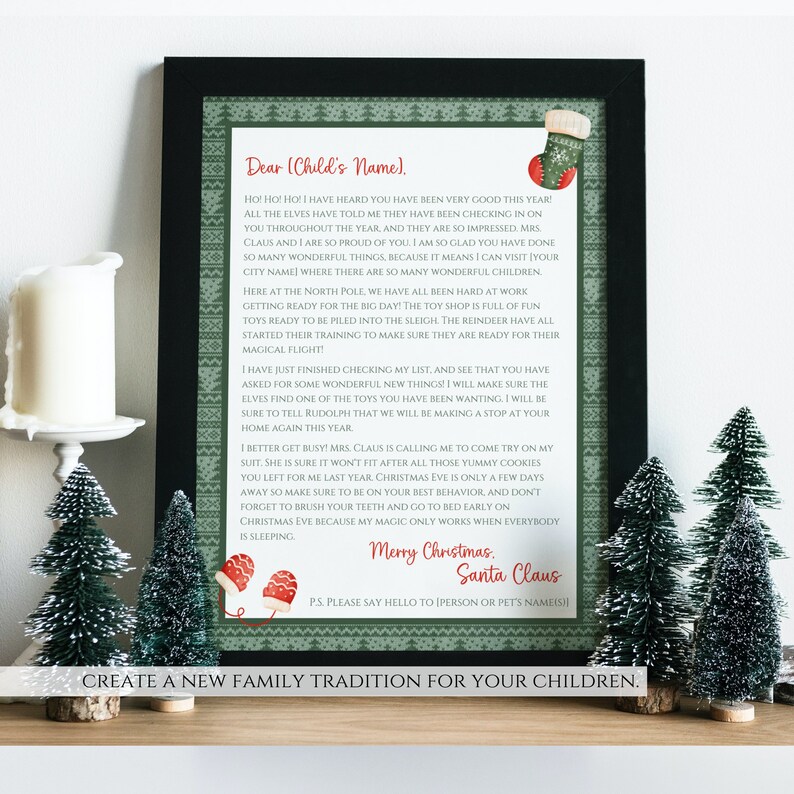 Editable Santa Letter Template Letter From Santa Template Etsy