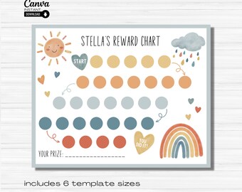 Editable Kids Reward Charts, Printable Responsibility Charts, Toddler ...