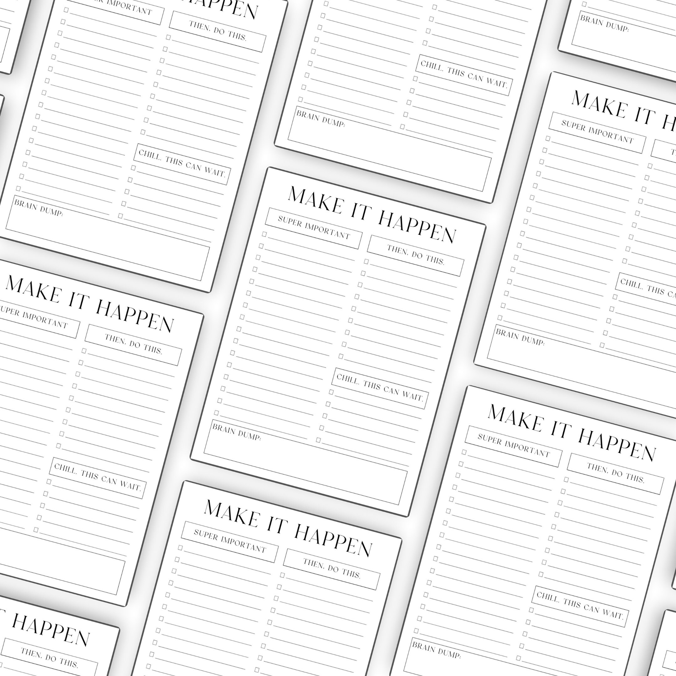Editable Daily to Do Checklist Template, Printable Productivity Planner