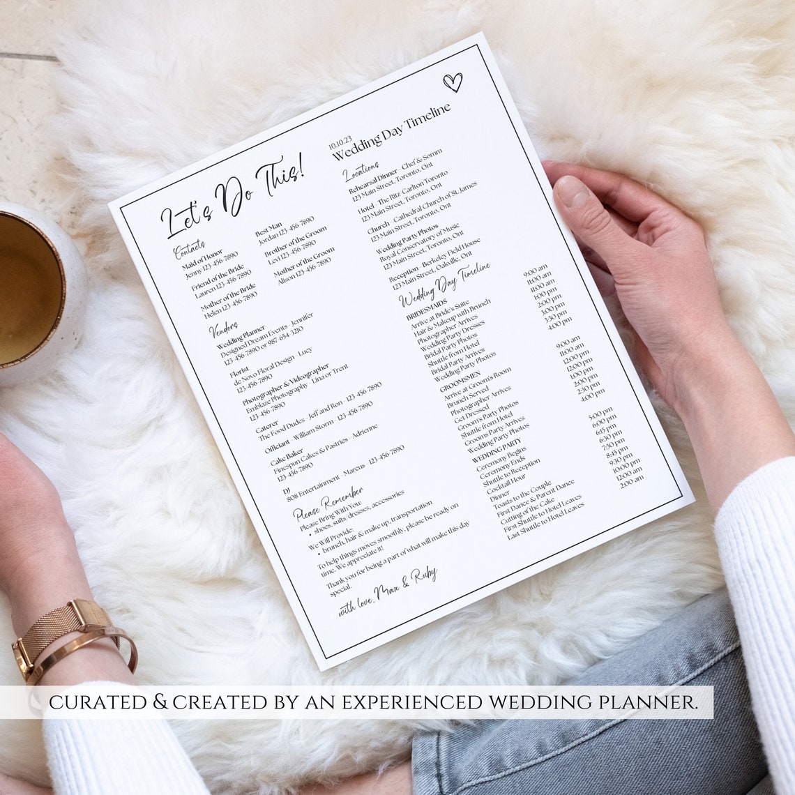 Editable Wedding Day Timeline Template Printable Wedding Itinerary