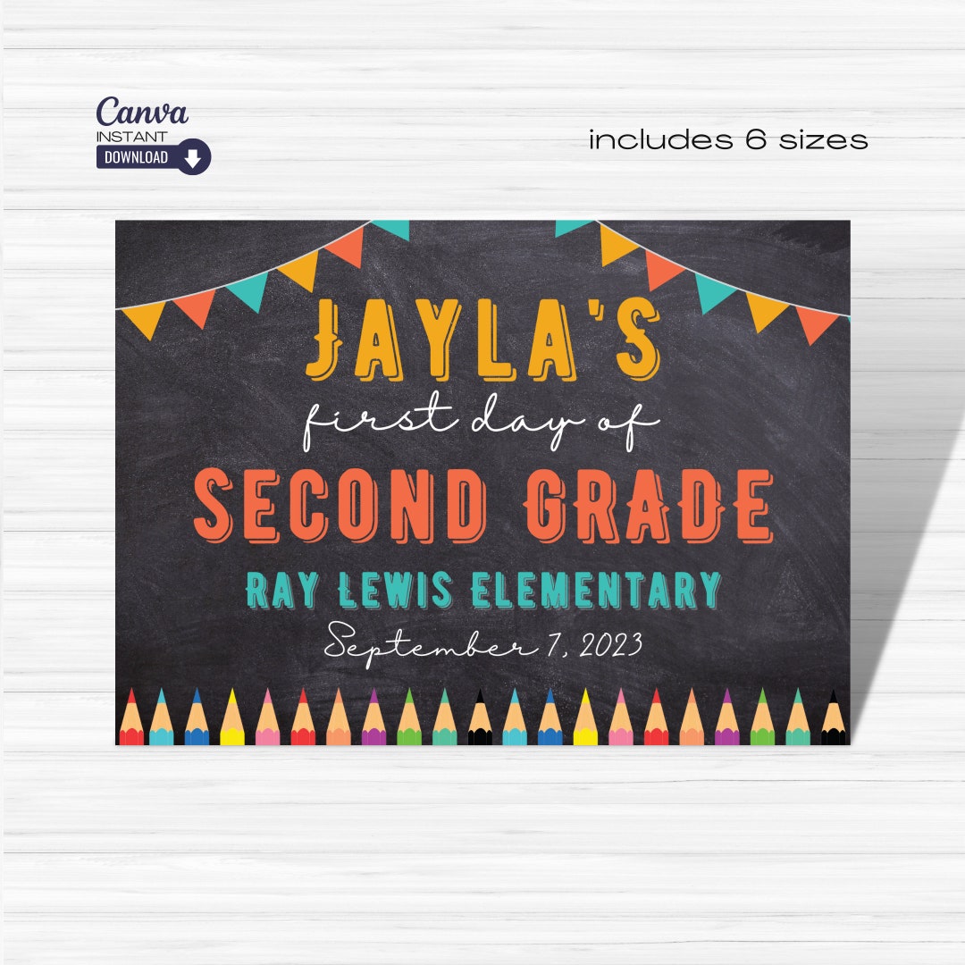 Editable First Day of School Chalkboard Sign (digital Download) - Etsy