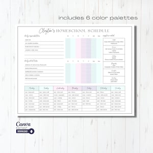 Editable Homeschool Checklist: Daily Schedule Template (Canva & PDF)
