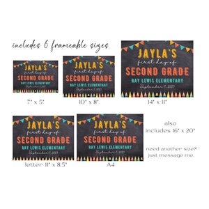 Printable First Day of School Sign, Back to School Chalkboard Sign ...