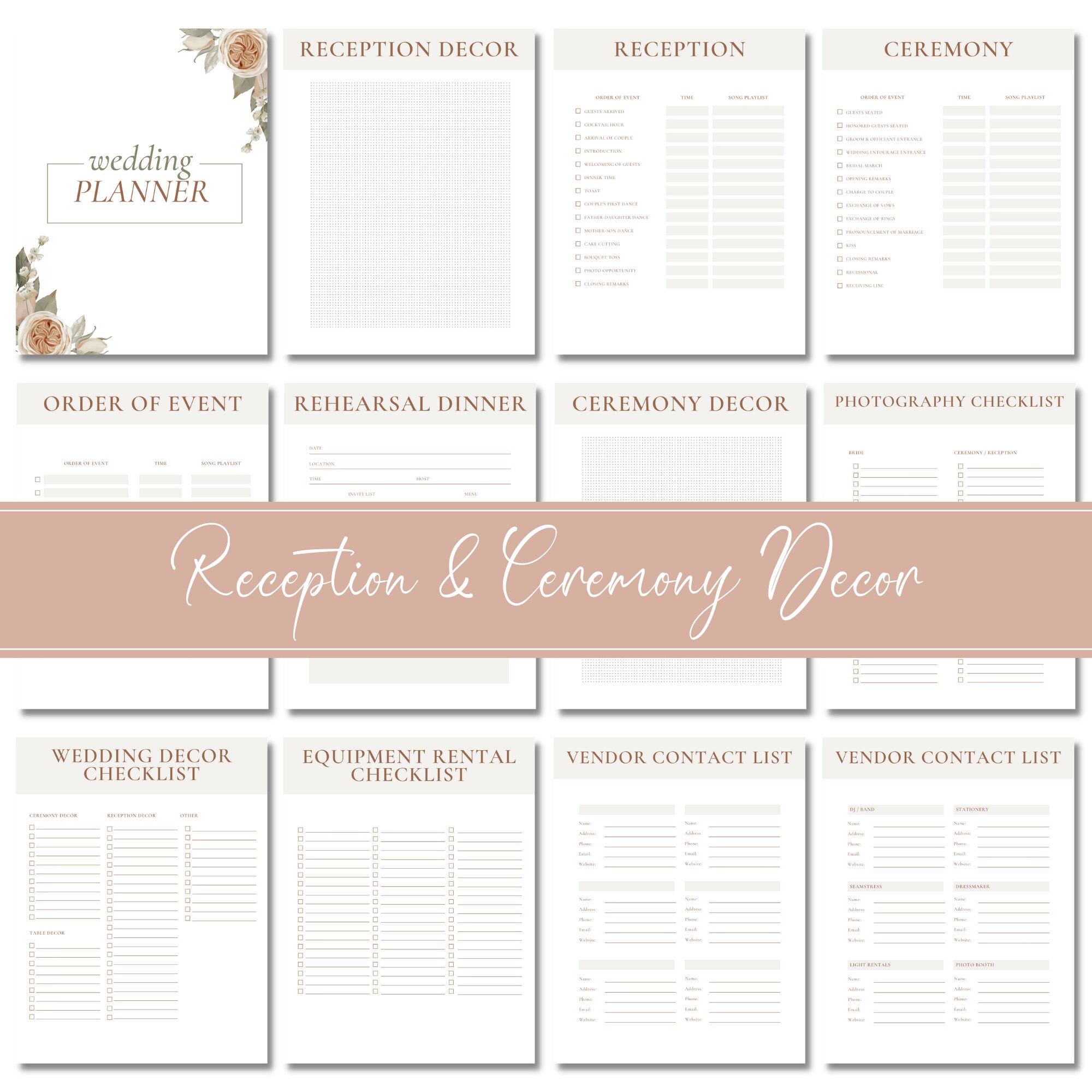Editable Wedding Planner Template, Printable Wedding Planner Book ...