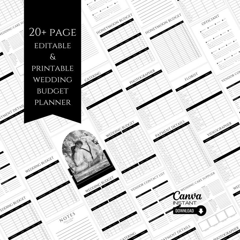 Editable Wedding Budget Planner Template, Printable Wedding Planner ...