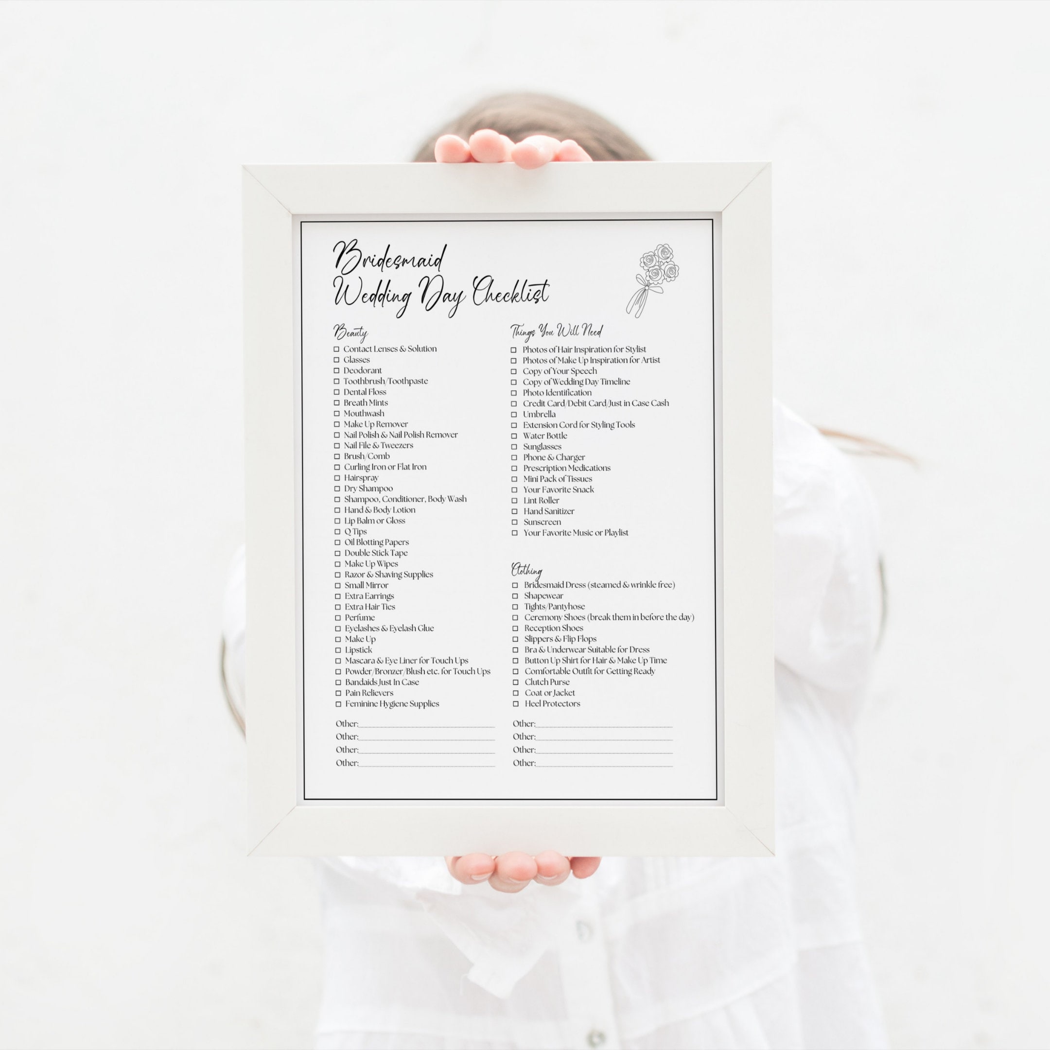 Editable Bridesmaid Wedding Day Checklist Template, Printable Wedding ...
