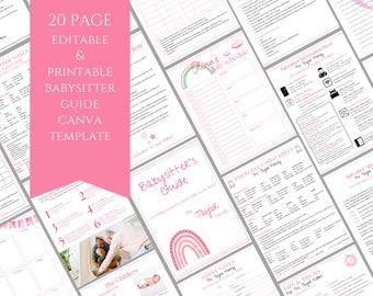 Editable Babysitter Planner: Nanny Notes, Child Care Binder (Printable)