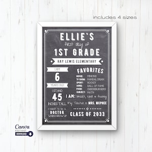 Editable First Day of School Chalkboard Sign (Printable)