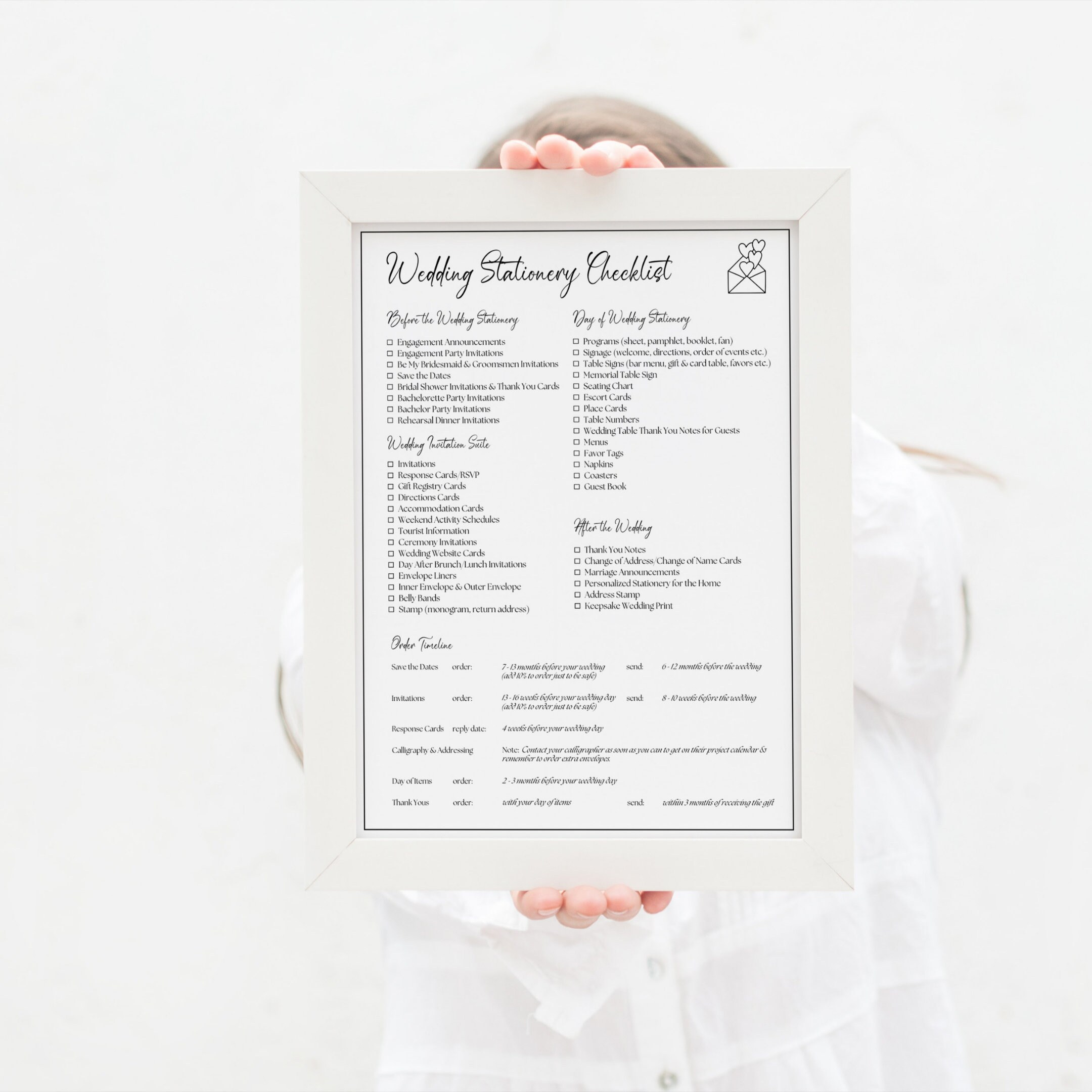 Editable Wedding Stationery Checklist Template, Printable Wedding ...