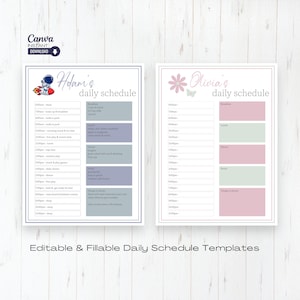 Editable Child&#39;s Daily Schedule: Babysitter Information Sheet (Canva)