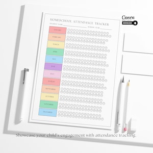 Editable Homeschool Attendance Tracker: Printable Student Record (PDF ...