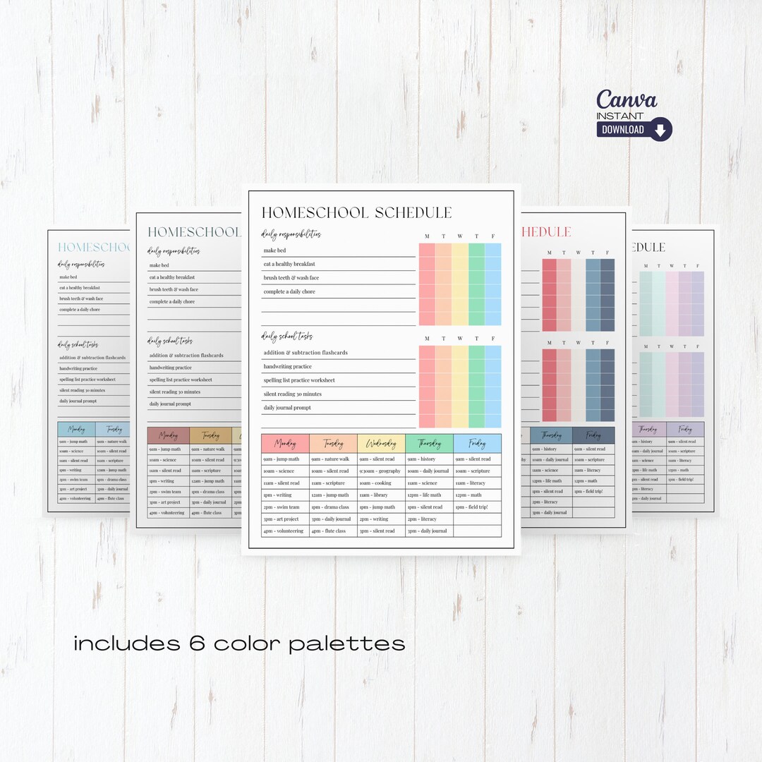 Editable Homeschool Checklist, Printable Daily Schedule for Kids, Home ...