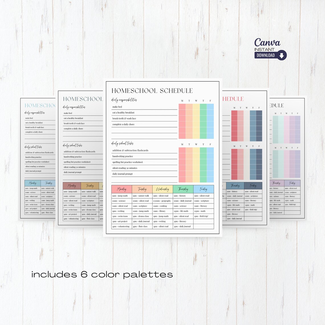 Editable Homeschool Checklist, Printable Daily Schedule for Kids, Home ...