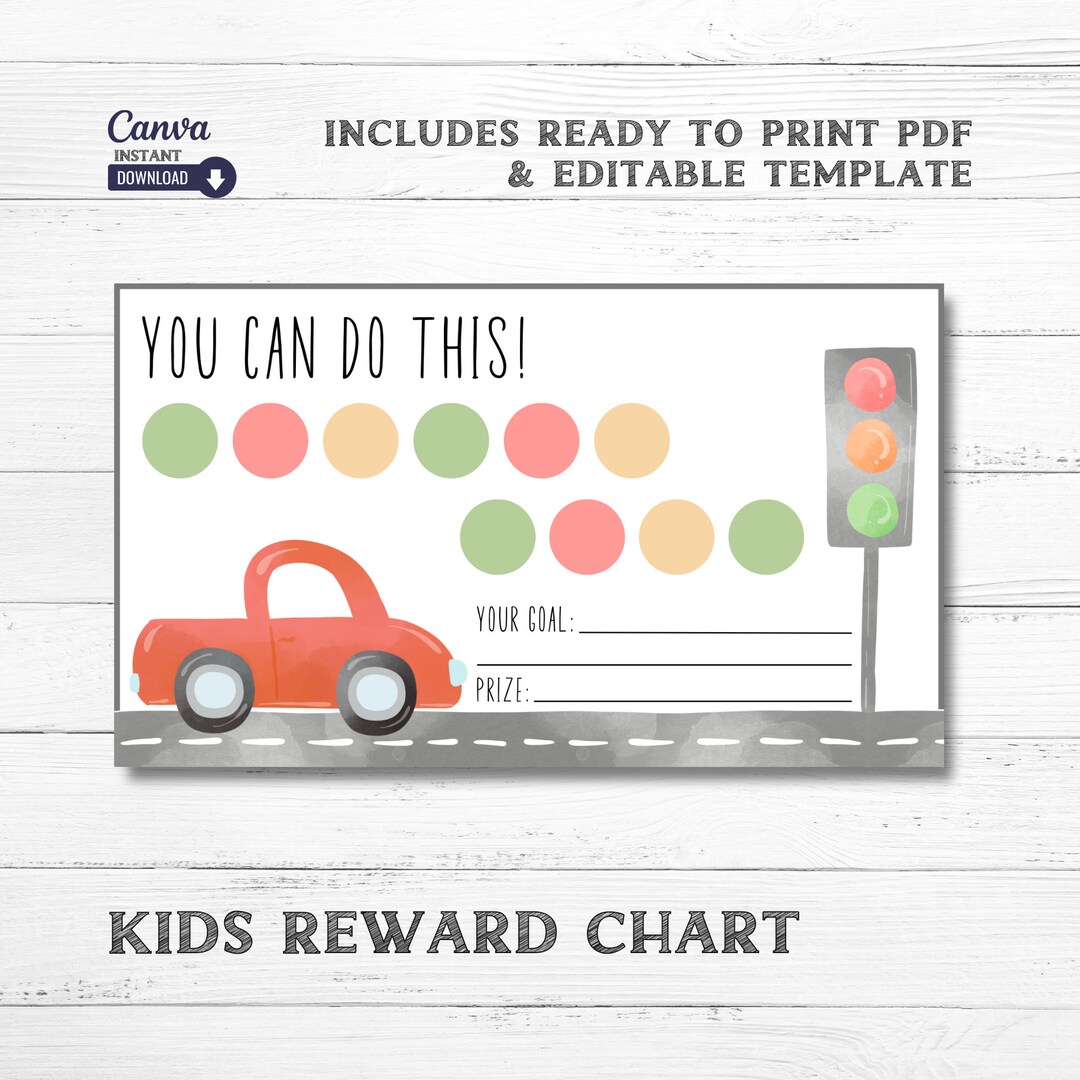 Editable Reward Chart Template, Printable Incentive Chart, Potty ...