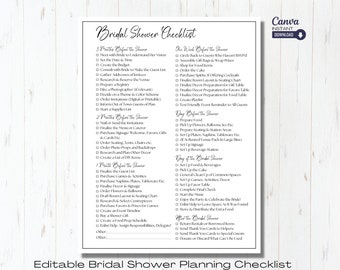 Editable Bridal Shower Planning Checklist (PDF Template)