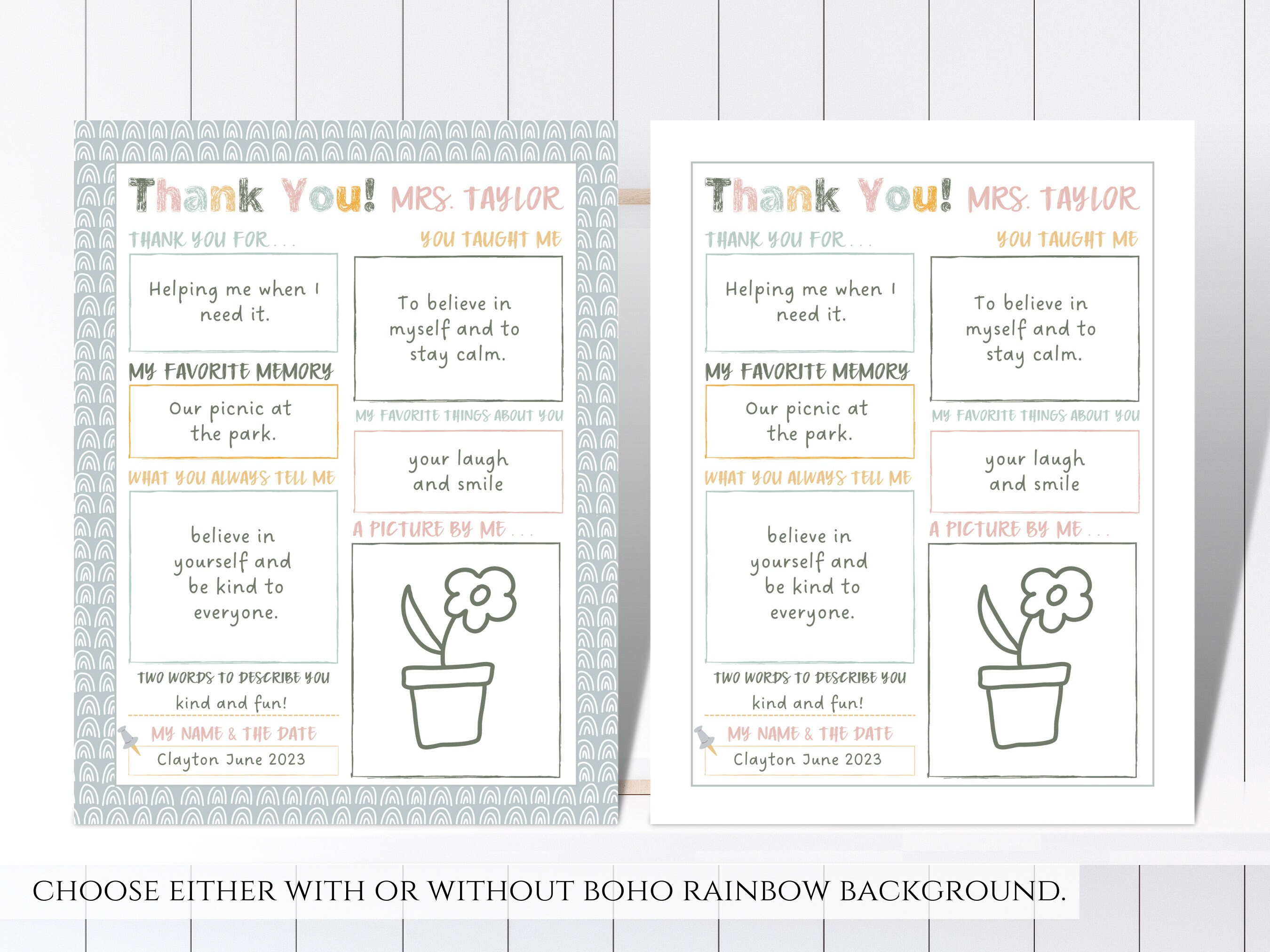 Printable Teacher Appreciation Gift, Editable All About Teacher ...
