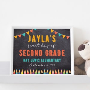 Printable First Day of School Sign, Back to School Chalkboard Sign ...