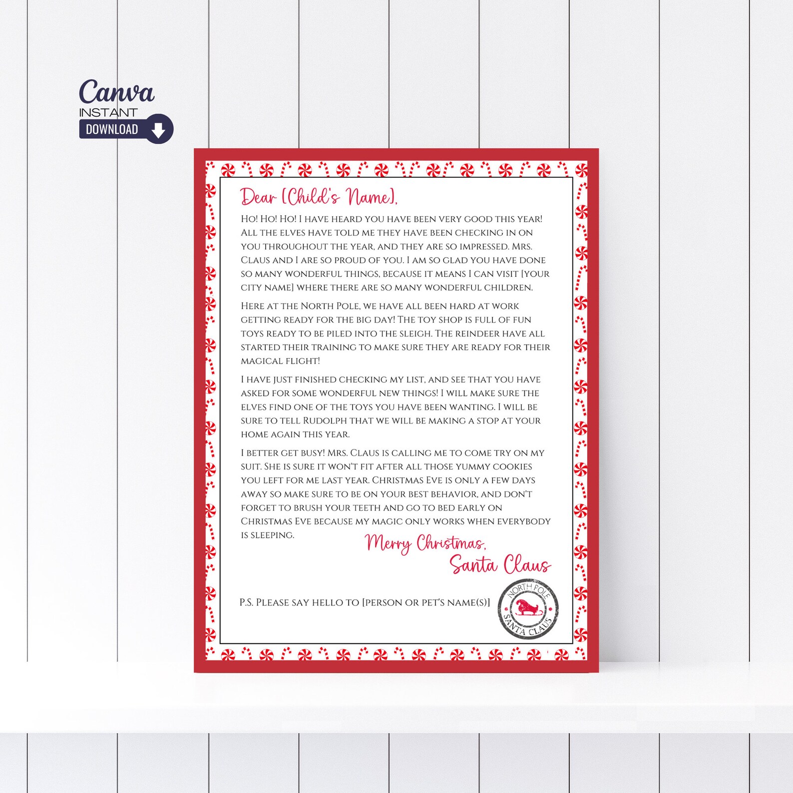 Editable Santa Letter Template Letter From Santa Template Printable Editable Santa Letter Template Letter From Santa Template Printable