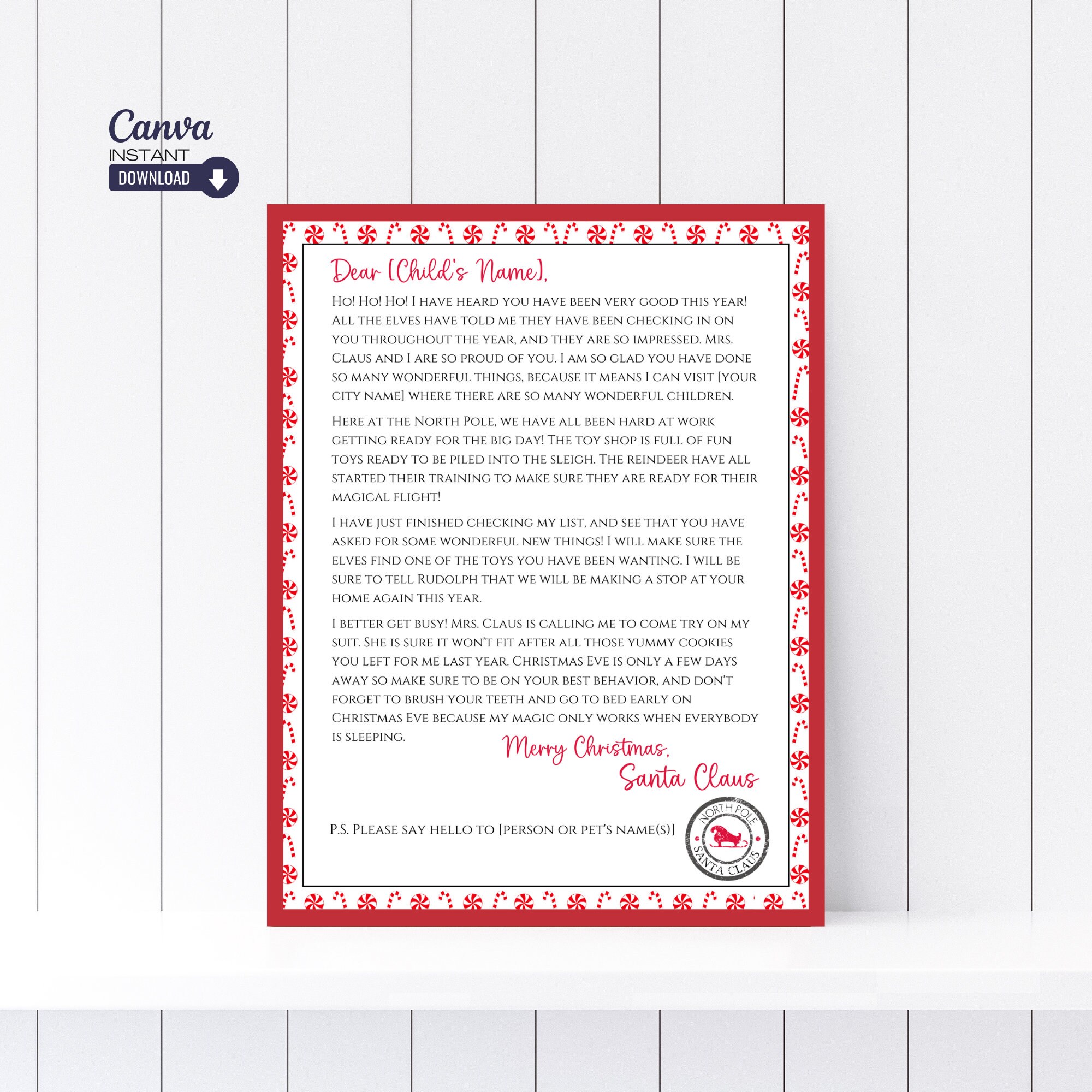 Editable Santa Letter Template Letter From Santa Template Printable Editable Santa Letter Template Letter From Santa Template Printable
