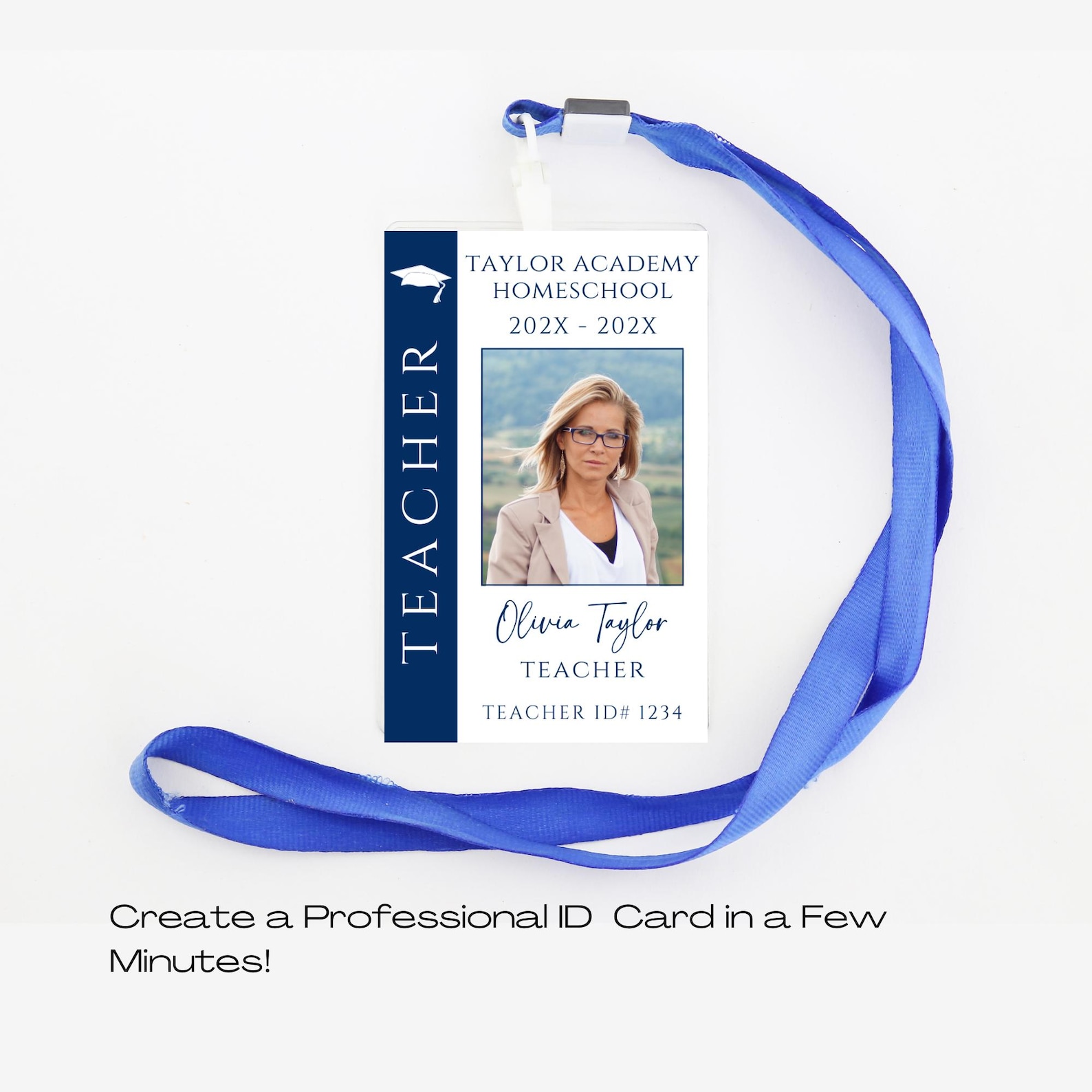 Editable Homeschool Teacher ID Card Template, Printable Student ...