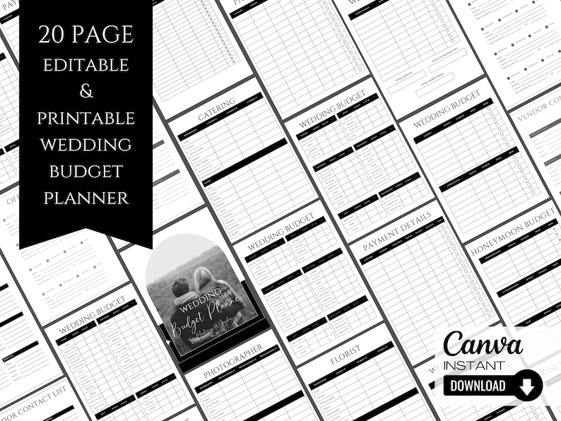 Editable Wedding Budget Planner Template Printable Wedding Etsy